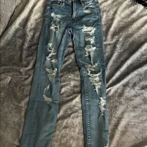 Distressed jeans